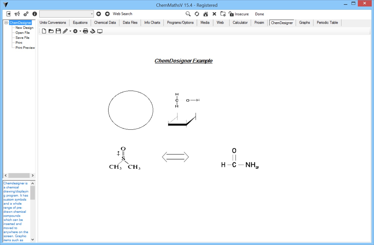 ChemDes screen shots