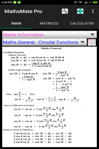 MathsMate screen shots