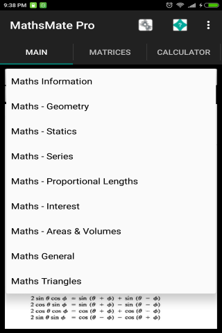 MathsMate screen shots