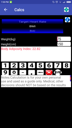 Nutrition screen shots